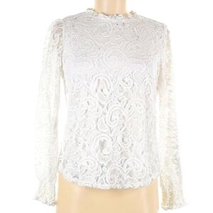 Adrianna Papell Ivory Lace Blouse Size Large